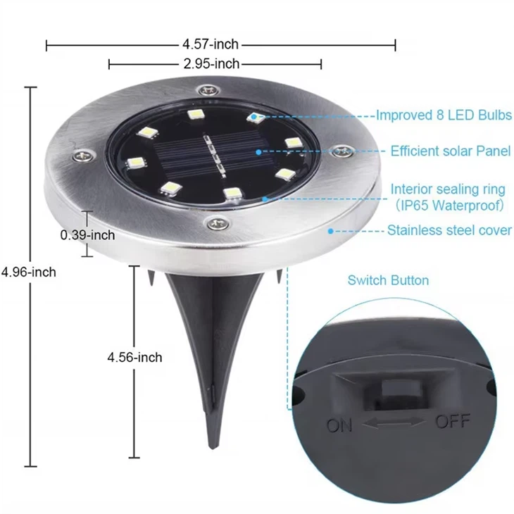 Solar-powered ground lights upgrade outdoor garden waterproof and bright ground lighting high quality
