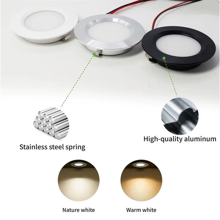 3W Mini LED Recessed Downlight | 12V/24V Cabinet Spotlight with Adjustable Dimming factory