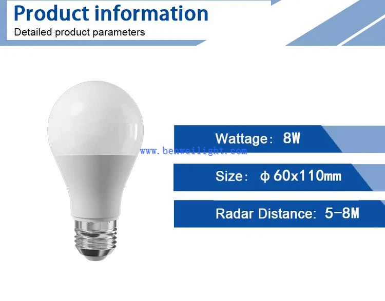 8w Radar Sensor Led Bulb detail 8w Radar Sensor Led Bulb detail